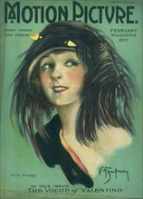 Actress Norma Talmadge, Motion Picture Magazine Cover by Ann Brockman, February 1923