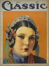 Actress Leatrice Joy as the Character Taou Yuen from the Silent Film, "Java Head", Motion Picture Classic Magazine Cover by F. Dahl, April 1923