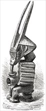 Wooden Idol from Niger River, Africa, Illustration, 1885