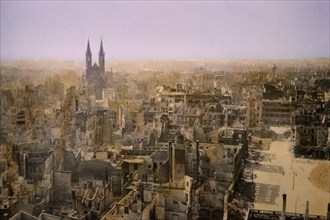 Results of Bombing, Magdeburg, Germany, Central Europe Campaign, Western Allied Invasion of Germany, 1945