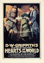 Erich von Stroheim, Lillian Gish, Robert Harron, Publicity Poster for the D.W. Griffith's Silent Film, "Hearts of the World", 1918