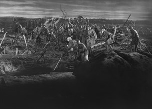 Combat Scene, on-set of the Film, "The Road Back", Universal Pictures, 1937