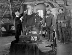 George Cooper, Tom O'Brien, Conrad Nagel,  on-set of the Silent Film, "Tin Hats", MGM, 1926