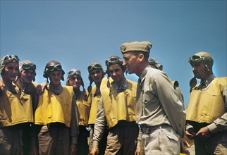 Marine Lieutenants Studying Glider Piloting, Page Field, Parris Island, South Carolina, USA, Alfred T. Palmer for Office of War Information, May 1942