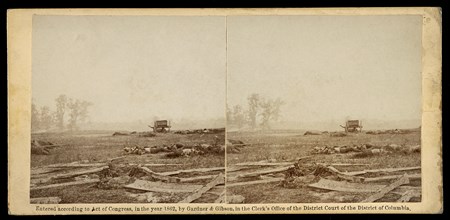 View on Battlefield of Antietam where Sumner's Corps Charged the Enemy, Scene of Terrific Conflict, Stereo Card, Alexander Gardner, Gardner & Gibson, 1862