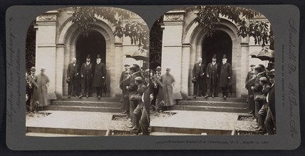 President Theodore Roosevelt at Chautauqua, New York, USA, Stereo Card, Keystone View Company, August 11, 1905