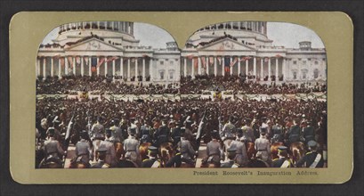 President Theodore Roosevelt's Inaugural Address, Washington DC, USA, Stereo Card, March 4, 1905