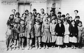 Students Teachers at Mesquakie Day School, Group Portrait, near Toledo, Iowa, USA, National Photo Company, 1910's