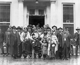 Indian Group at White House, Washington DC, USA, National Photo Company, 1910's