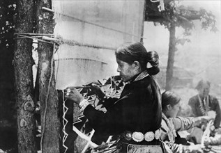 Navajo Women Weaving, National Photo Company, 1910