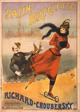 Poster Advertising Patin Bicyclette Road Skates invented by Charles Choubersky, "Patin-Bicyclette, Richard-Choubersky", 1896