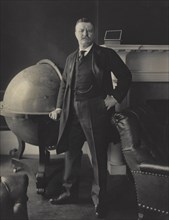 U.S. President Theodore Roosevelt, Full-Length Portrait Standing beside Large Globe, by George G. Rockwood, 1903