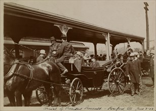 U.S. President Theodore Roosevelt Arriving in Horse-Drawn Carriage, Rockford, Illinois, USA, June 3, 1903