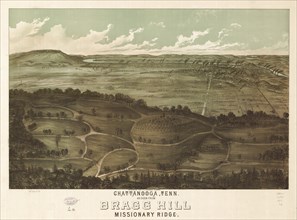 Chattanooga, Tennessee as seen from Bragg Hill, Missionary Ridge, 1887