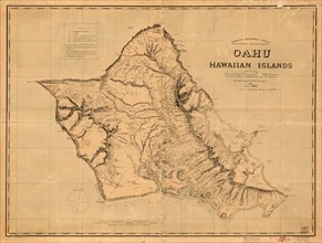 Oahu, Hawaiian Islands, Survey Map, by C.J. Lyons, from Trigonometrical Surveys by W.D. Alexander, C.J. Lyons, J.F. Brown, M.D. Monsarrat and Wm. Webster, Finished Map by Richard Covington, 1881