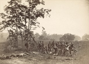 Union Soldiers Standing near the Bodies of Dead Confederate Soldiers while Awaiting Burial, Battle of Antietam, Antietam, Maryland, USA, Alexander Gardner, September 19, 1862