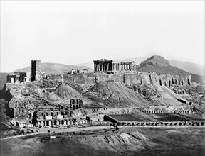 Acropolis from South, Athens, Greece, 1850's