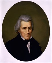 Andrew Jackson (1767-1845), Seventh President of the United States, Head and Shoulders Portrait, Chromolithograph