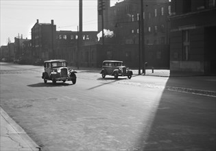 Shadows across South Fifth Street, Philadelphia, Pennsylvania, USA, Paul Vanderbilt, Farm Security Administration, 1938