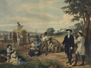 Life of George Washington, The Farmer, Lithograph by Regnier from a Painting by Stearns, Printed by Goupil & Co., 1853