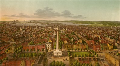 View of Baltimore City, MD., Looking South, Lithograph & Print by E. Sachse & Co, Baltimore, 1872