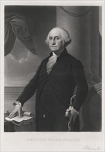 George Washington (1732-99) First President of the United States, Half-Length Portrait, Engraved by William Sartain from a Painting by Gilbert Stuart, 1892