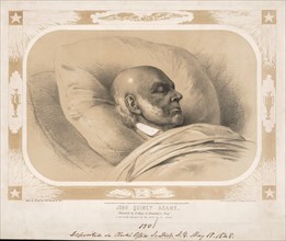 John Quincy Adams, Sketched by Arthur J. Stansbury Esq., A Few Hours Previous to the Death of Mr. Adams, Lithograph by Sarony & Major, New York, 1848