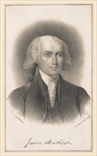 James Madison (1751-1836), Fourth President of the United States, Head and Shoulders Portrait, by Albert Newsam, P.S. Duval, Lithographer, Philadelphia