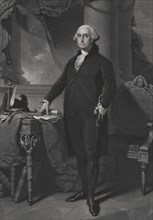 George Washington (1732-99) First President of the United States, Full-Length Portrait, Engraved by William Sartain from a Painting by Gilbert Stuart, 1892