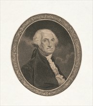 George Washington (1732-99) First President of the United States, Half-Length Portrait, Engraving