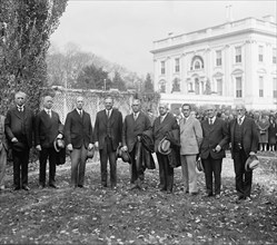 U.S. President Herbert Hoover (4th left) with Members of Sons of the American Revolution, White House, Washington DC, USA, October 25, 1929