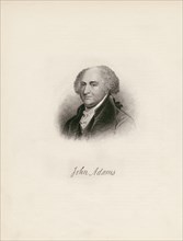 John Adams (1735-1826), Second President of the United States, Head and Shoulders Portrait, Engraved by H.B. Halls Sons, 1880
