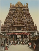 South of India, Madura, Gopura, India, Photochrome Print, Photoglob Co., 1905