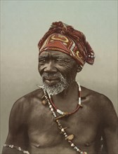 Native Medicine Man, South Africa, Photochrome Print, George Washington Wilson, 1890's