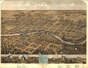 South Bend, Indiana, Drawn and Published by A. Ruger, 1866