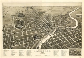 South Bend, Indiana, Drawn and Published by C.J. Pauli, 1890