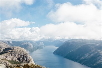 Fjord and Mountainous Landscape, Rogaland, Norway