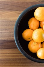 High Angle View of Bowl of Oranges