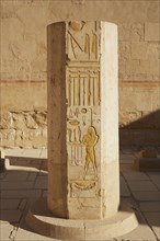 Hieroglyphics on Small Column, Temple of Hatshepsut, Luxor, Egypt