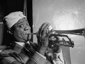 Louis Armstrong, American Jazz Performer, Aquarium, New York City, New York, USA, William P. Gottlieb Collection, July 1946