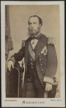 Maximilian I of Mexico (1832-1867) standing next to Chair, by Andrew Burgess, Mexico, 1864