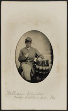 William Johnson, American Civil War Soldier, Seated Portrait in Uniform by Louis Frenzel, Washington DC, USA, 1865
