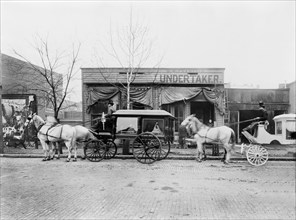 Horses and Carriages in front of Funeral Home of C.W. Franklin, Undertaker, Chattanooga, Tennessee, USA, W.E.B. DuBois Collection, 1899