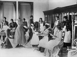 Young Women Cutting and Fitting Clothing in Class, Agricultural and Mechanical College, Greensboro, North Carolina, USA, 1900