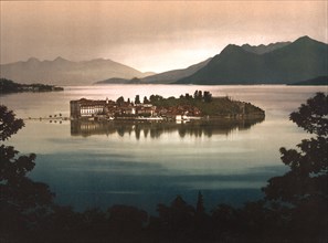 Isola Bella, General View by Moonlight, Lake Maggiore, Italy, Photochrome Print, Detroit Publishing Company, 1900