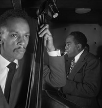 Portrait of Charlie Parker, Tommy Potter and Max Roach, Three Deuces Jazz Club, New York City, New York, USA, William P. Gottlieb Collection, August 1947