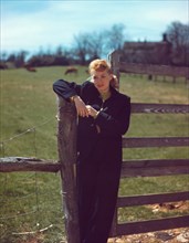 Jazz Singer June Christy, Portrait on Farm, William P. Gottlieb Collection, 1947