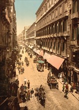 Via Roma, Naples, Italy, Photochrome Print, Detroit Publishing Company, 1900