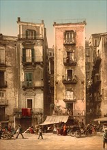 Narrow Streets, Naples, Italy, Photochrome Print, Detroit Publishing Company, 1900
