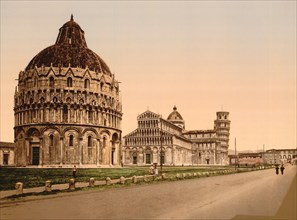 Cathedral Square, Pisa, Italy, Photochrome Print, Detroit Publishing Company, 1900